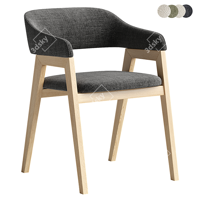 Chelsea Cream Fabric Chair Modelling 3D model image 3