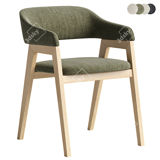 Chelsea Cream Fabric Chair Modelling 3D model image 4