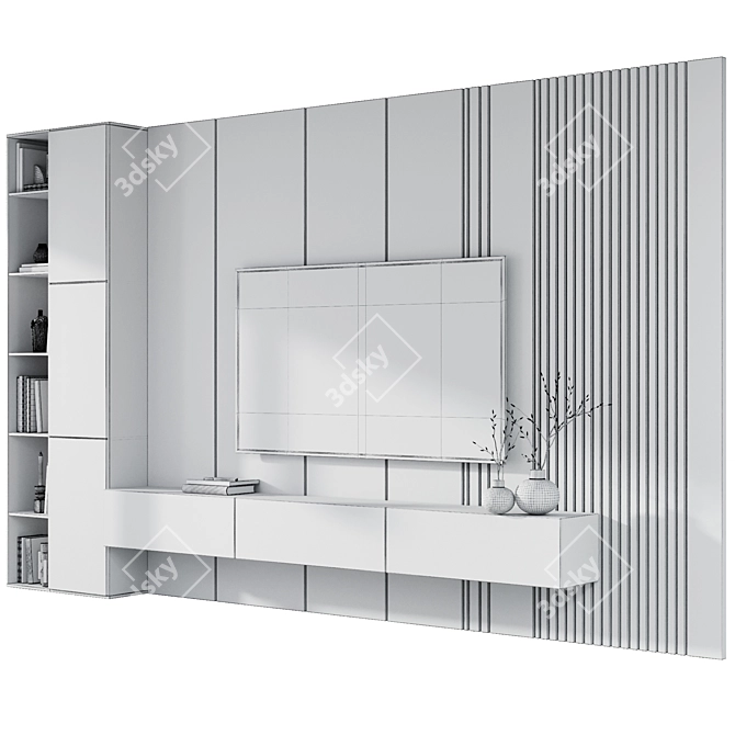 Modern TV Wall Decor Set 3D model image 4