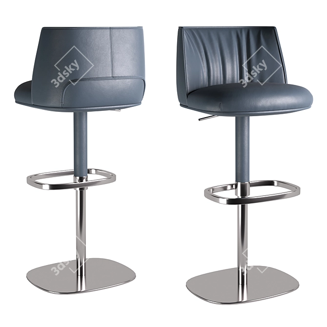 Modern Steel Base Archibald Stool 3D model image 2