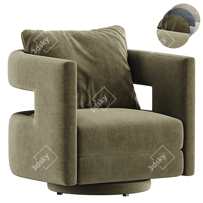 Modern Swivel Armchair Collection 3D model image 6