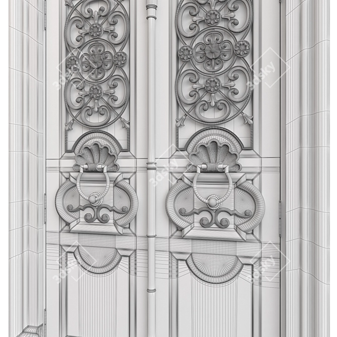 Classic Door 3D Model 1500mm 3D model image 7