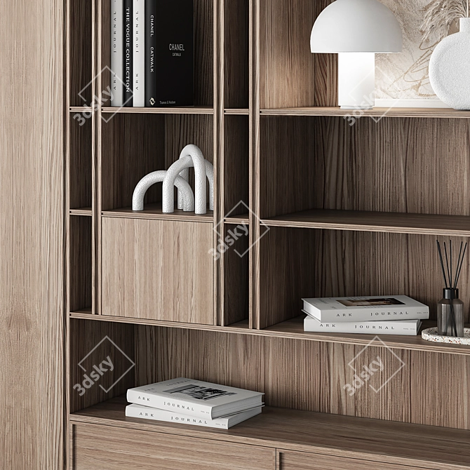 Modern Two-Tone Bookcase Bundle 3D model image 3