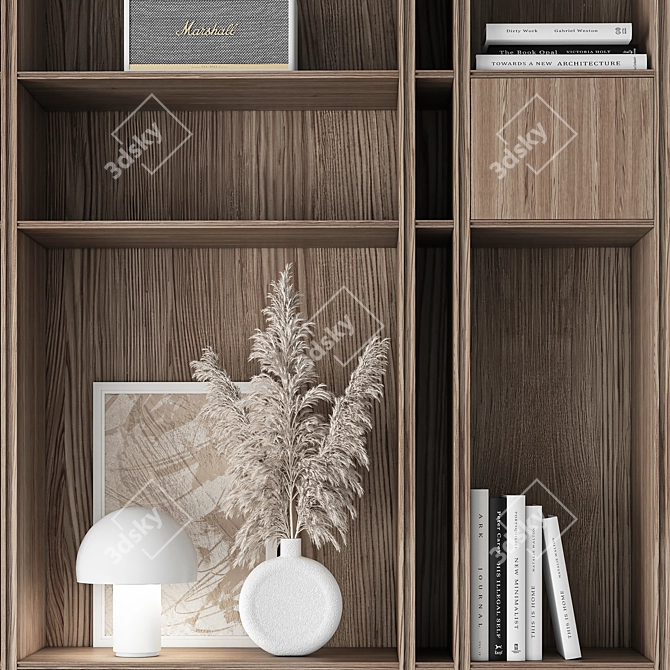 Modern Two-Tone Bookcase Bundle 3D model image 4