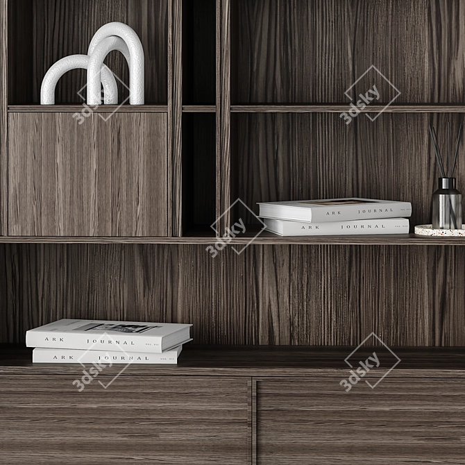 Modern Two-Tone Bookcase Bundle 3D model image 5