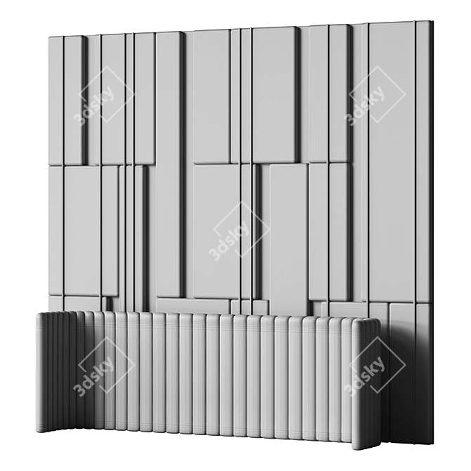 Deco Bedroom Wall Mirror Panels 3D model image 4