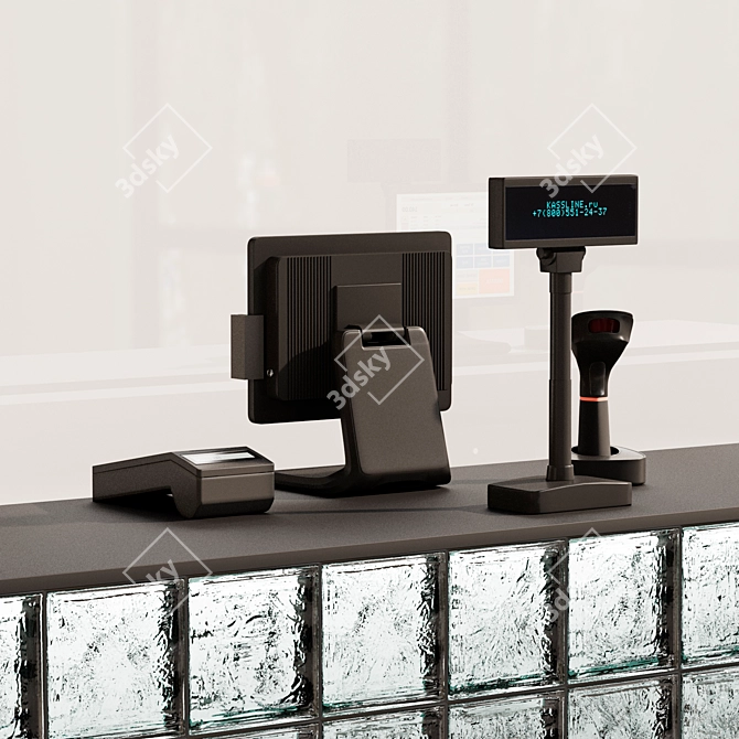 Glass Block Reception Terminal 3D model image 3