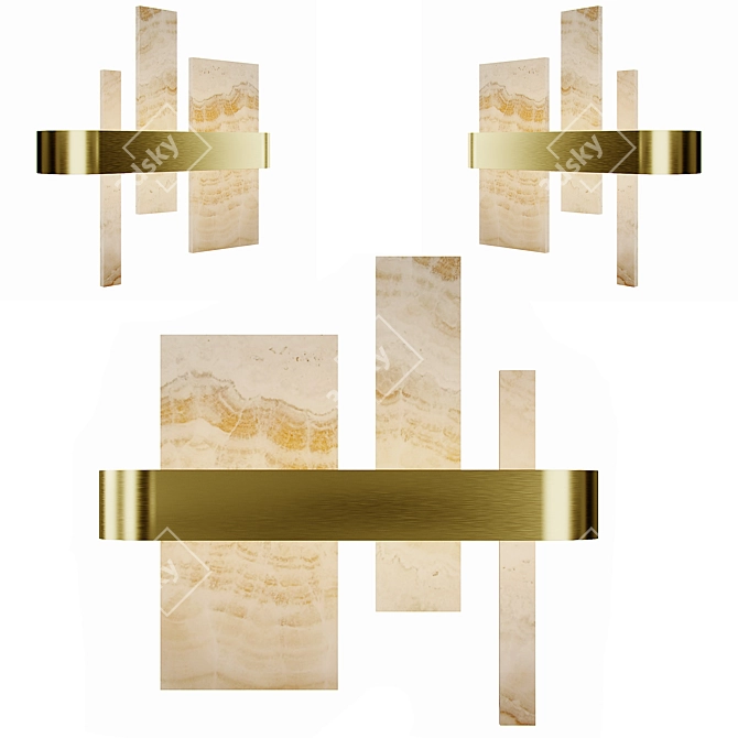 Onyx Metal Wall Sconce 3D model image 2