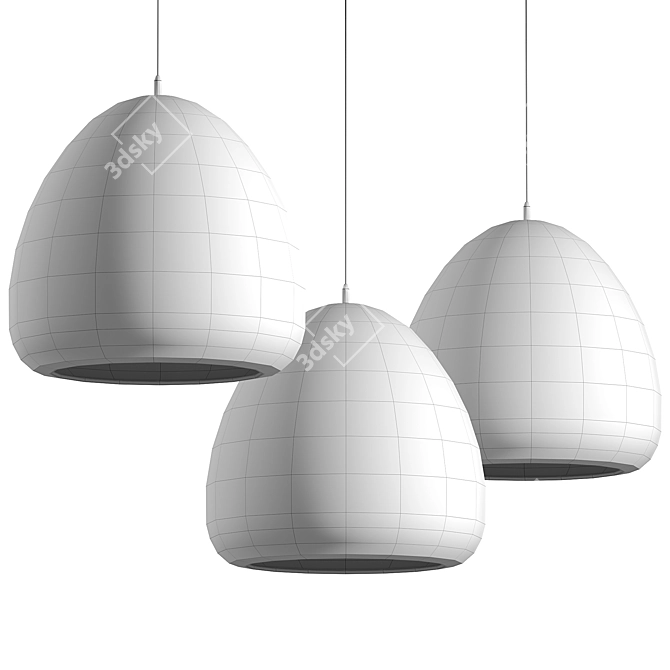 Artisan Rustic Ceramic Pendant Light 3D model image 3