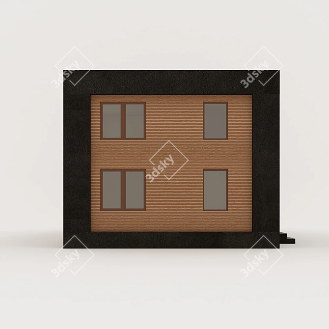 Modern Flat Roof House 109m² 3D model image 3