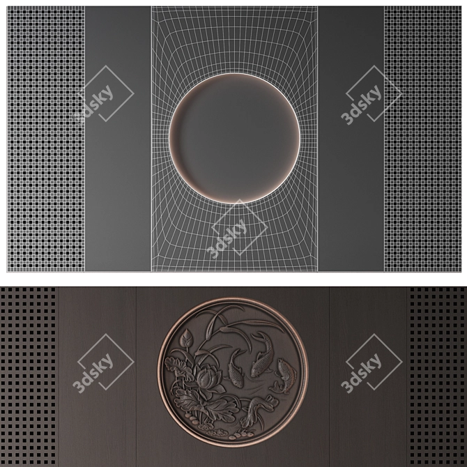 Japanese Style Wall Panel 3D model image 5