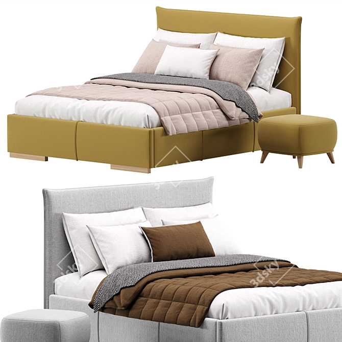  Velvet Slipson Bed by Divan.ru 3D model image 6