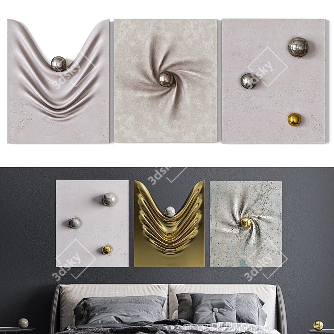 Gravitational Harmony Wall Art Panels 3D model image 2