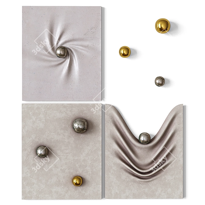 Gravitational Harmony Wall Art Panels 3D model image 5