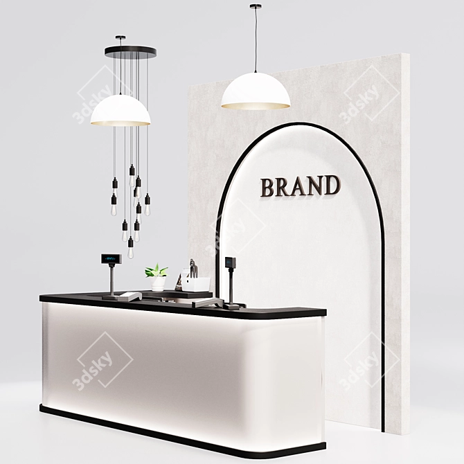 Shop Clothing Service Desk Counter 3D model image 2