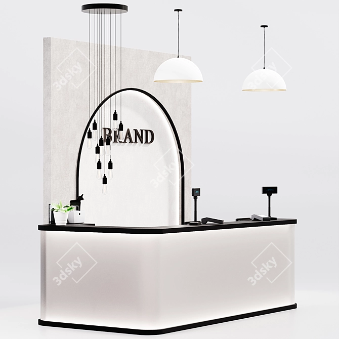 Shop Clothing Service Desk Counter 3D model image 3