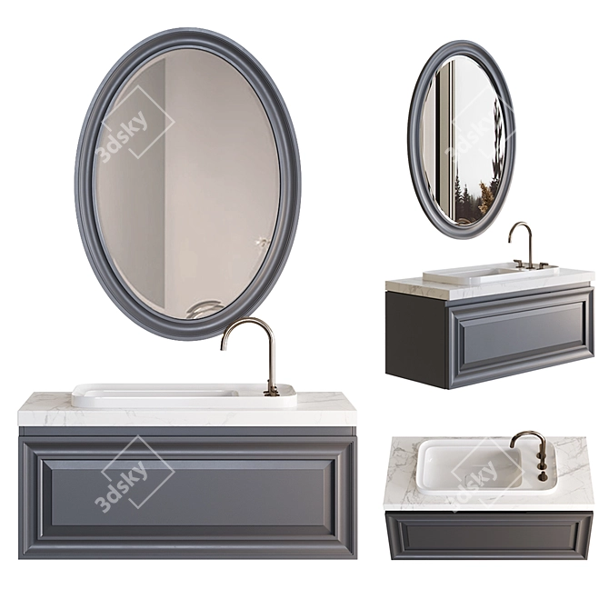 Verona Style Classic Bathroom Set 3D model image 1