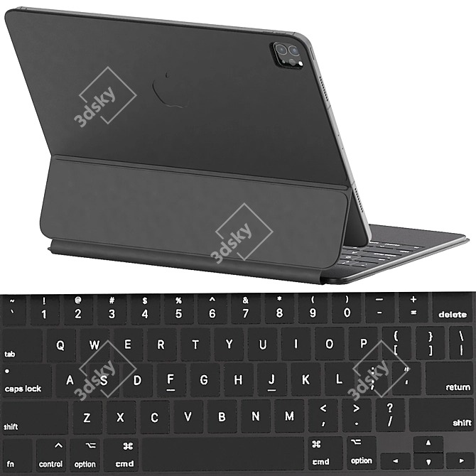 Magic iPad Pro Keyboard Stand 3D model image 3