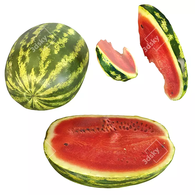 Assorted Watermelon Model Set 3D model image 2