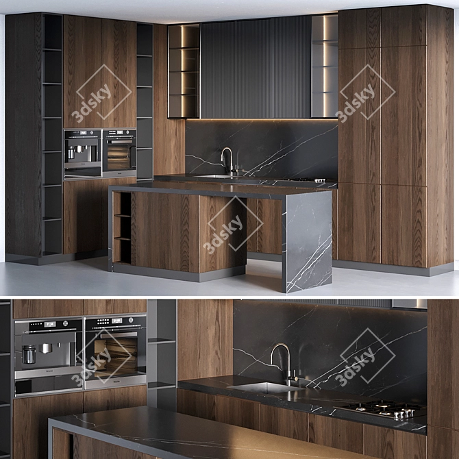 Realistic Kitchen 3D Model Asset 3D model image 4