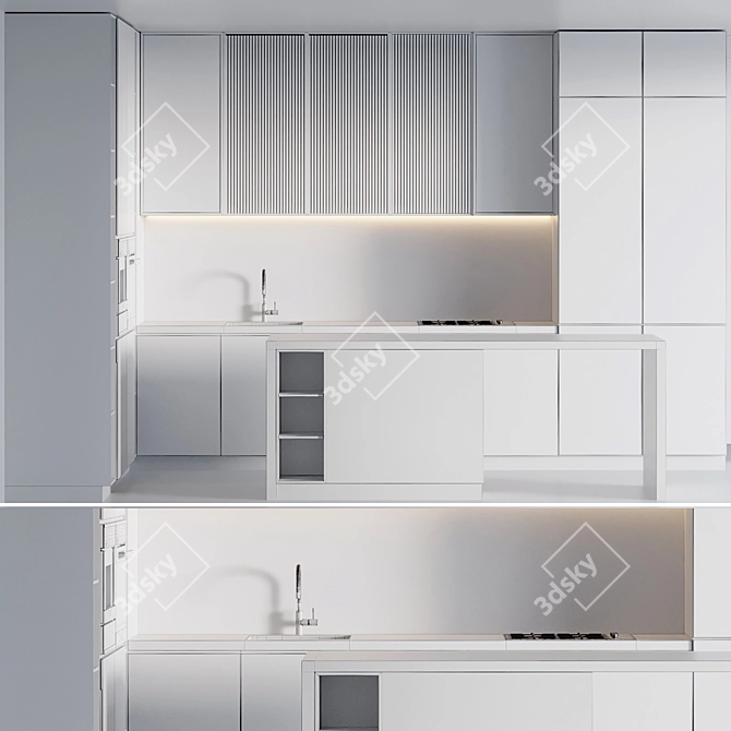 Realistic Kitchen 3D Model Asset 3D model image 3