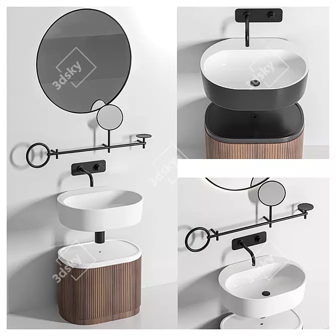 Modern Bathroom Set with Omvivo Sink 3D model image 4