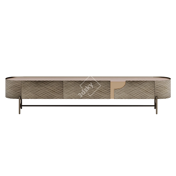 Emily TV Stand Oak Bronze 3D model image 2