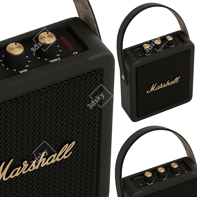 Portable Marshall Stockwell II Speaker 3D model image 2