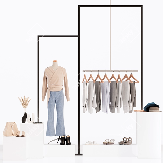 Elegant Decor Display for Boutique 3D model image 1