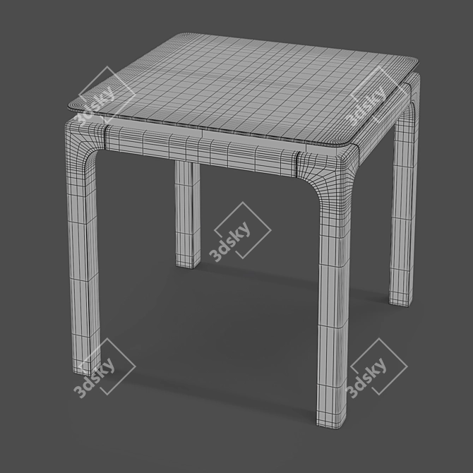 Modern Side Table with Walnut Base 3D model image 3