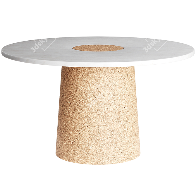 Marble & Cork Dining Table 3D model image 1