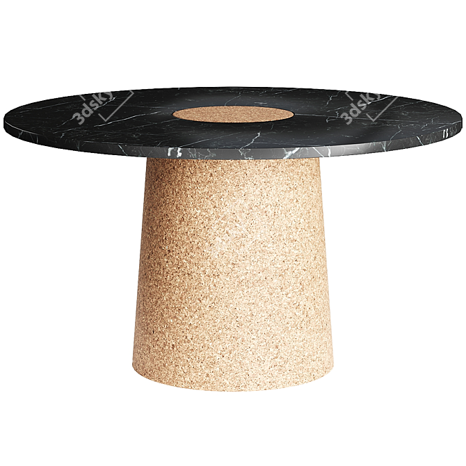 Marble & Cork Dining Table 3D model image 2