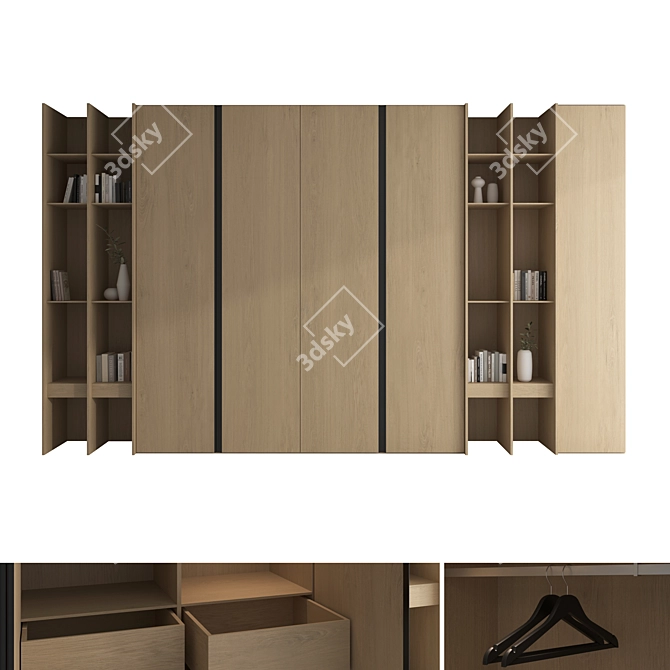 3D Wardrobe Set with Textures 3D model image 1