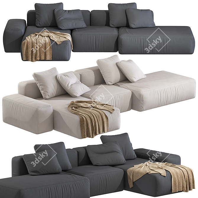 Modular Sectional Sofa BOTTLE NAVI 3D model image 2