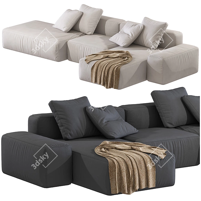 Modular Sectional Sofa BOTTLE NAVI 3D model image 3