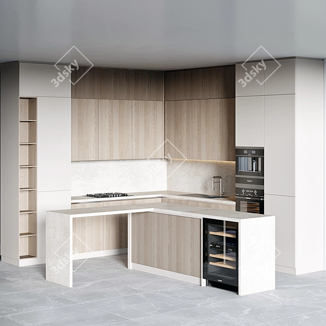 Modern Kitchen 3D Models Pack 3D model image 1