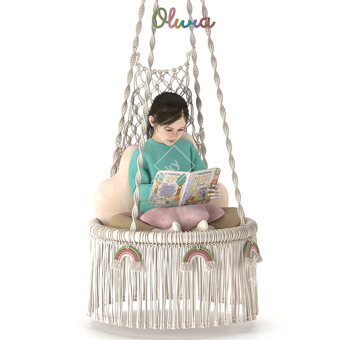 Modern Outdoor Swing Set Kit 3D model image 2