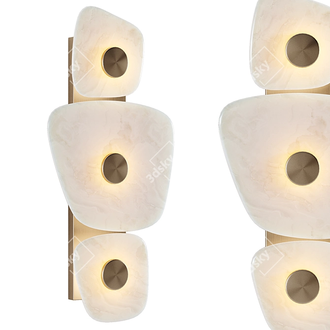 Tempest Onyx Marble Wall Sconce 3D model image 1