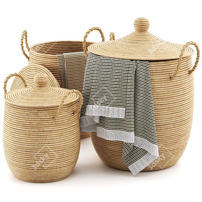 Handcrafted Market Style La Jolla Baskets 3D model image 3