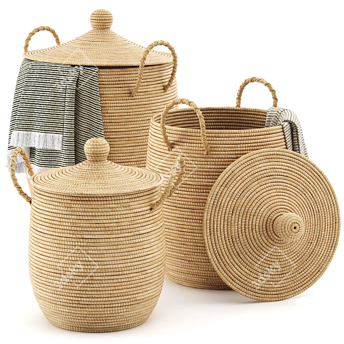 Handcrafted Market Style La Jolla Baskets 3D model image 6