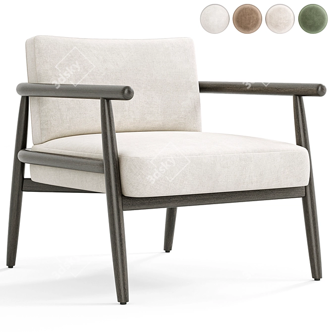 Elegant Teresa Armchair Design 3D model image 1