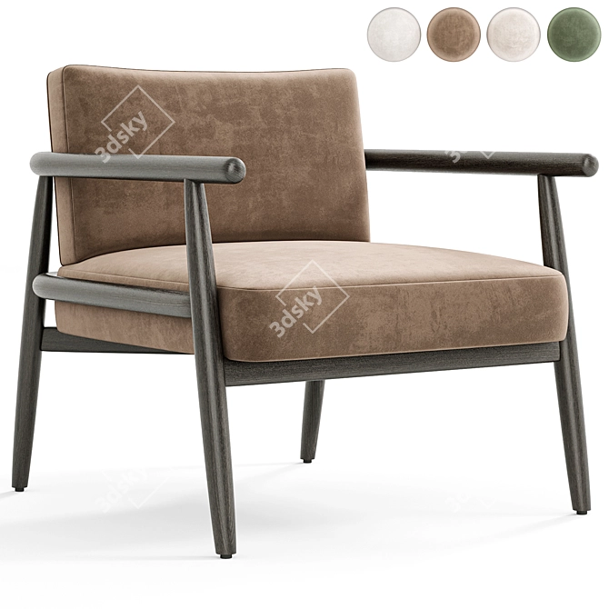 Elegant Teresa Armchair Design 3D model image 4