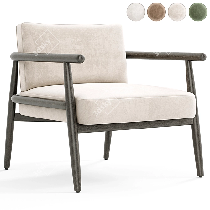 Elegant Teresa Armchair Design 3D model image 5