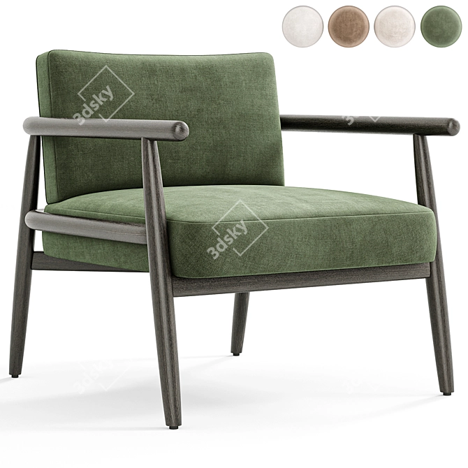 Elegant Teresa Armchair Design 3D model image 6