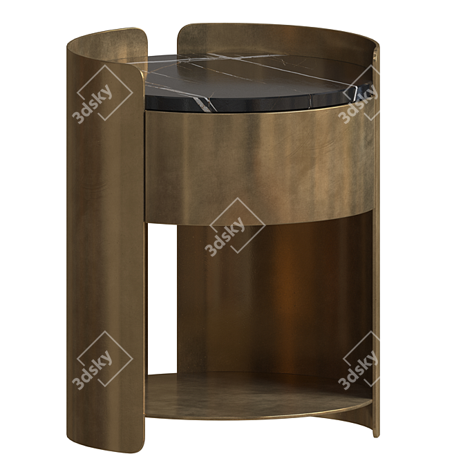 Sleek Doric Night Stand 3D model image 1