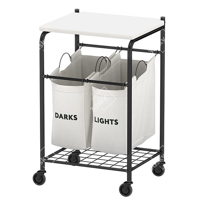 Laundry Cart for Easy Transport 3D model image 5