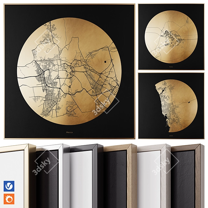 Mappa Mundi Saudi Arabia Print 3D model image 1