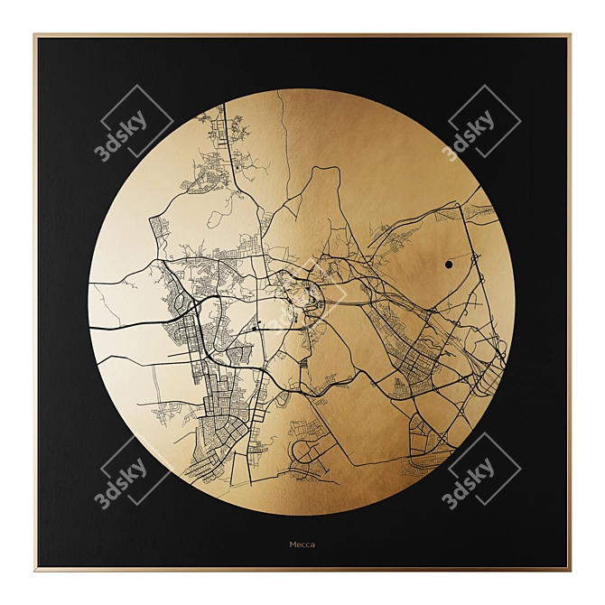 Mappa Mundi Saudi Arabia Print 3D model image 2