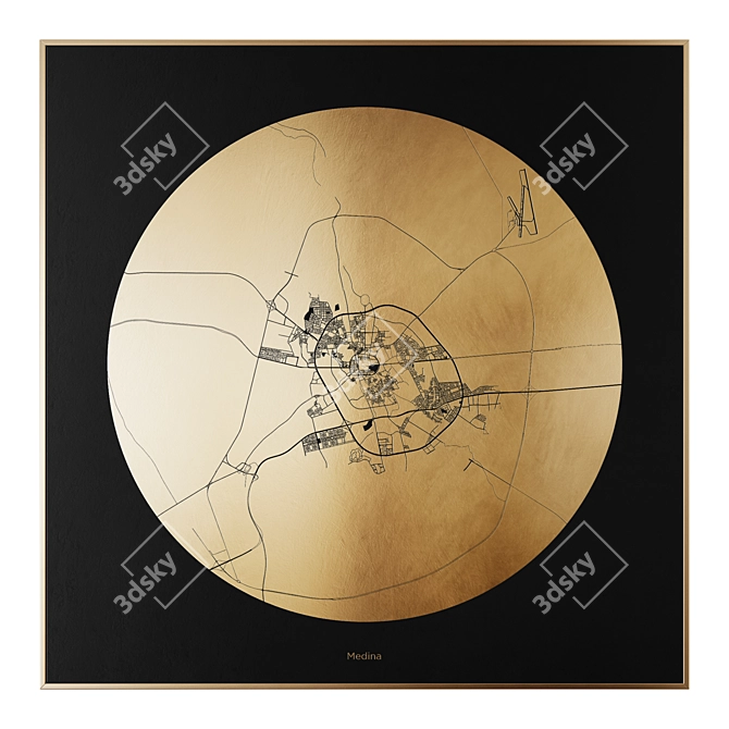 Mappa Mundi Saudi Arabia Print 3D model image 3