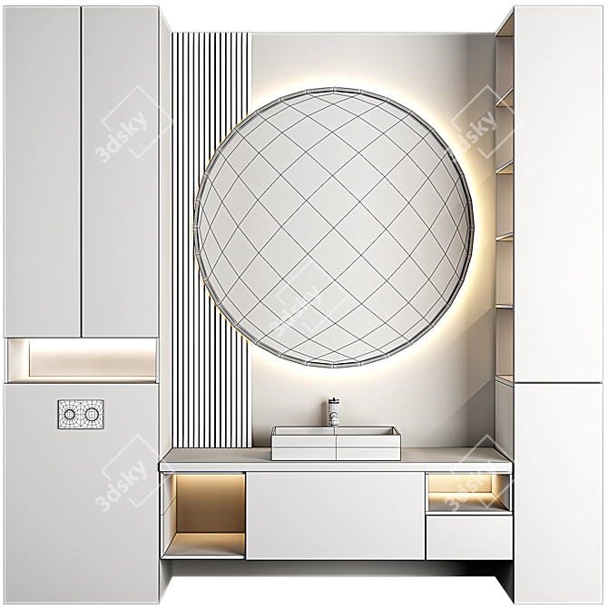 Modern Bathroom Furniture Set 3D model image 6